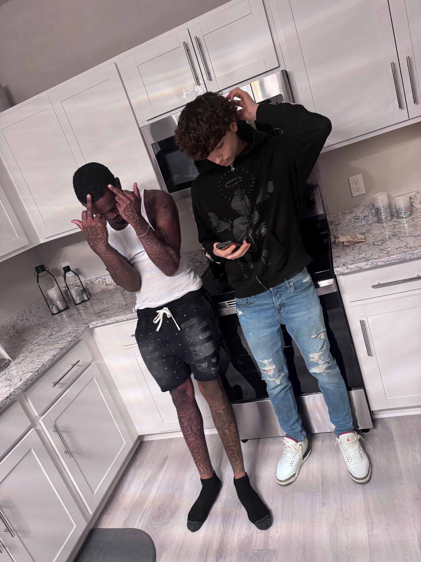 NLB rhinestone shorts